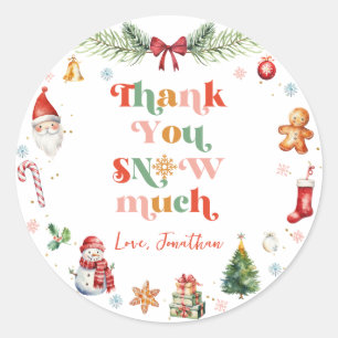 Niedlich Danke, dass du viel Weihnachten Geburtsta Runder Aufkleber