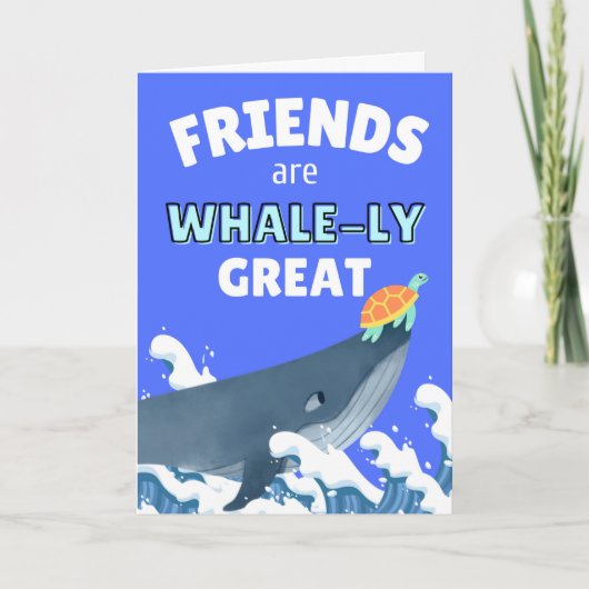 Niedlich Danke für die Freundschaft zwischen Whale Karte (Vorderseite)