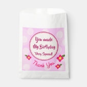 Niedlich Danke für die Geburtstagsparty Pink Geschenktütchen (Vorderseite)