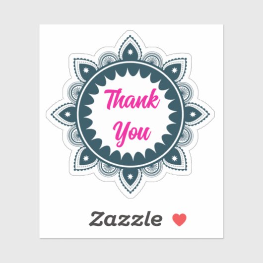 Niedlich danke Ihnen, dass Ihnen Mandala bloral Aufkleber (Blatt)