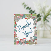 Niedlich danke Mäuse Mouse Woodland Foliage Postkarte (Stehend Vorderseite)