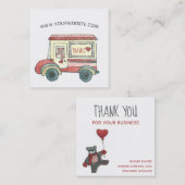 Niedlich Danke, Teddy Bear Mail Truck Wasserfarbe Quadratische Visitenkarte (Vorne/Hinten)