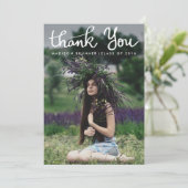 Niedlich danke Typografie-Skript-Absolvent-Foto (Stehend Vorderseite)