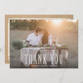 Niedlich Danke, White Overlay Dankeskarte (Vorne/Hinten)