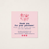 Niedlich Dankeschön an die rosa Blumentypografie-I (Rückseite)