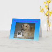 Niedlich Dankeschön Card Golden Retriever mit Leck Karte (Gelbe Blume)