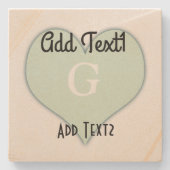Niedlich Dankeschön Herzstück hinzufügen Mit Monog Steinuntersetzer (Vorderseite)