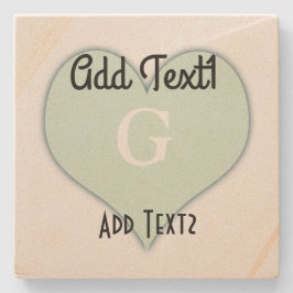 Niedlich Dankeschön Herzstück hinzufügen Mit Monog Steinuntersetzer