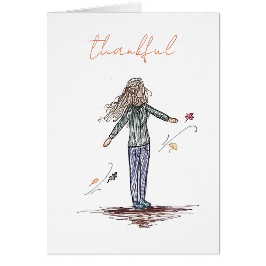 Niedlich Dankeschön-Karte für den Fall (Vorne)