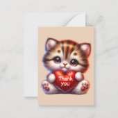 Niedlich Dankeschön Katze hinzufügen Mitteilungskarte (Vorderseite)