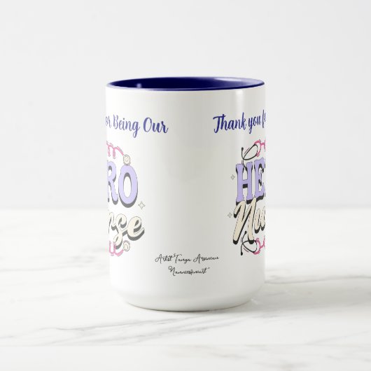 Niedlich Dankesnacht Blues Typografie PERSONALISIE Tasse (Zentrum)