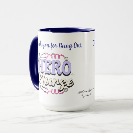 Niedlich Dankesnacht Blues Typografie PERSONALISIE Tasse (Vorderseite Links)