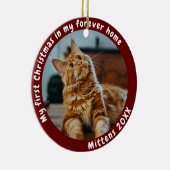 Niedlich Dark Red mein erstes Weihnachtsgeschenk Keramik Ornament (Rechts)