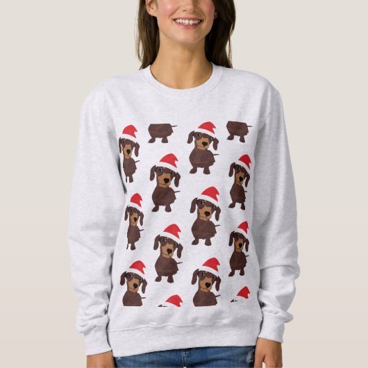 Niedlich Daschund Pattern Sweatshirt (Vorderseite)