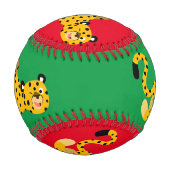 Niedlich Dashing Cartoon Cheetah Baseball (Rückseite)