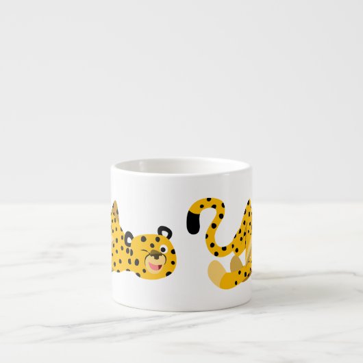 Niedlich Dashing Cartoon Cheetah Espressotasse (Vorderseite)