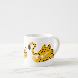 Niedlich Dashing Cartoon Cheetah Espressotasse