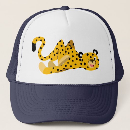 Niedlich Dashing Cartoon Cheetah Hat Truckerkappe (Vorderseite)