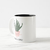 Niedlich, dass du Girl Funny Pflanze Lover baust Zweifarbige Tasse (Vorderseite Links)