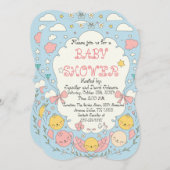 Niedlich-Delicate-Babydusche Einladung (Vorne/Hinten)