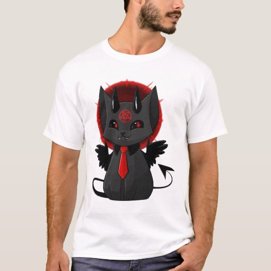 Niedlich Demon Cat Ästhetischer T - Shirt Kawaii G (Vorderseite)