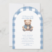 Niedlich Denim Baby Dusche Einladung (Vorderseite)