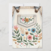 Niedlich Denim Blue Jean Baby Shower Einladung (Rückseite)