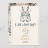 Niedlich Denim Blue Jean Baby Shower Einladung (Vorne/Hinten)