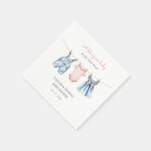 Niedlich Denim Blue Jean Girl Baby Shower Serviette (Ecke)