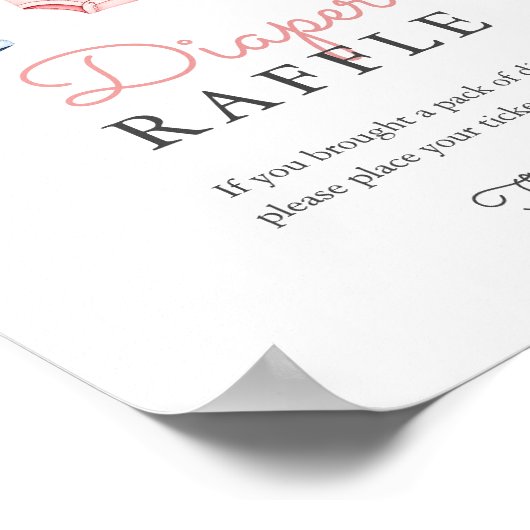 Niedlich Denim Blue Jean Girl Diaper Raffle Game Poster (Ecke)