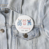 Niedlich Denim Blue Jean Girl Mommy zu sein Button (Beispiel)