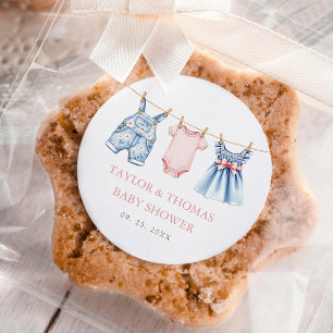 Niedlich Denim Blue Jean Girl Runder Aufkleber