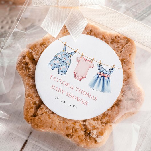 Niedlich Denim Blue Jean Girl Runder Aufkleber