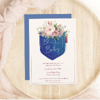 Niedlich Denim Blue Jean Girls Baby Shower