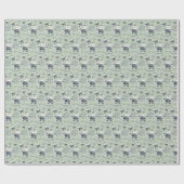 Niedlich Denim Christmas Santa Pattern Geschenkpapier (Flach)