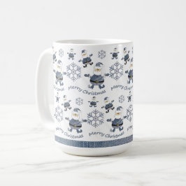 Niedlich Denim Christmas Santa Pattern Kaffeetasse