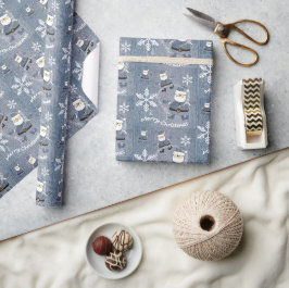 Niedlich Denim Fashion Weihnachten Weihnachtsmuste Geschenkpapier