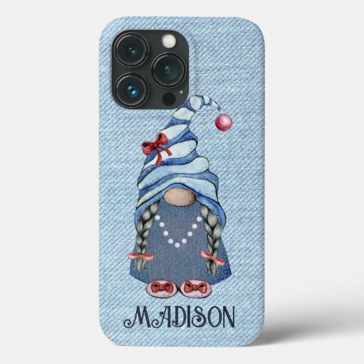 Niedlich Denim Gnome Girl Case-Mate iPhone Hülle (Rückseite)