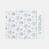 Niedlich Dentalhygienischer Zahnarztmuster weiß Fleecedecke (Vorderseite (Horizontal))