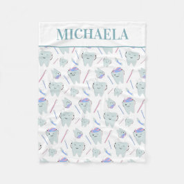 Niedlich Dentalhygienischer Zahnarztmuster weiß Fleecedecke