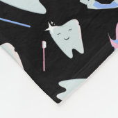 Niedlich Dentalhygienist Zahnarztmuster Schwarz Fleecedecke (Ecke)