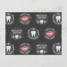 Niedlich Dentist Pattern - Funny Dental Hygienic Postkarte
