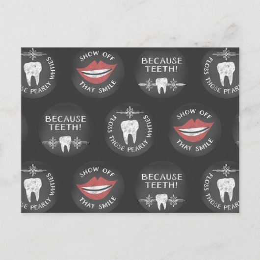 Niedlich Dentist Pattern - Funny Dental Hygienic Postkarte (Vorderseite)