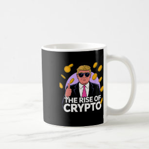 Niedlich der Aufstieg von Crypto Bitcoin Trump auf Kaffeetasse