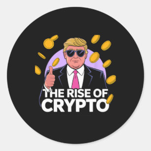 Niedlich der Aufstieg von Crypto Bitcoin Trump auf Runder Aufkleber