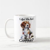 Niedlich, der Kaffee-Schwarze/Braun-Beagle sagte Kaffeetasse (Links)