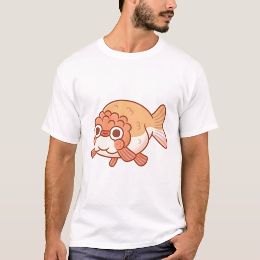 Niedlich Derpy Ranchu Goldfish Doodle T-Shirt (Vorderseite)