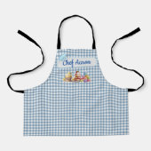 Niedlich Dessert Sweet Leckereien Kids Blue Gingha Schürze (Vorderseite)