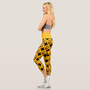 Niedlich Devil Emoji High Waisted Capri Leggings