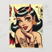 Niedlich Devil Girl Postkarte (Vorderseite)